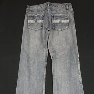 ROUTE 66 PREMIUM SLIM BOOT CUT MENS BLUE JEANS PANTS 36/30 L318